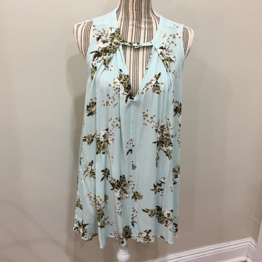Free People blue floral tunic dress small